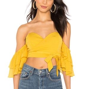 NWT Super Down Yellow Crop top